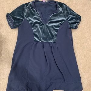Blue Alya size small dress with velvet